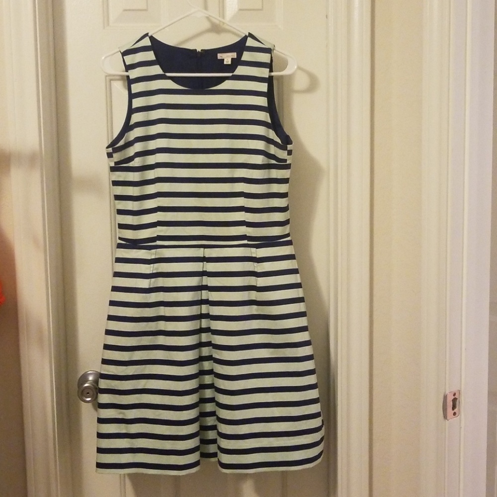 Mint Green and Navy Blue striped dress